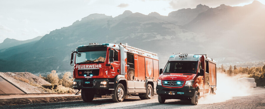 Polycom-, LTE- und GPS-Gebäudeversorgung – Feuerwehr Vaduz